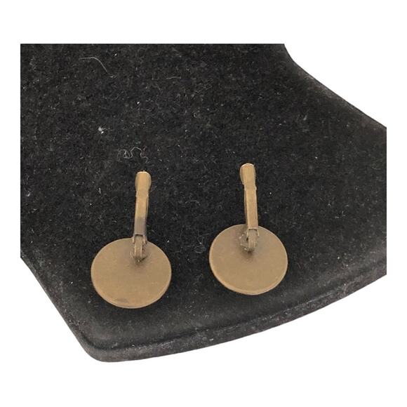 Vintage Inspired Yoga Bohemian Lotus Flower Brass Pierced Earrings - Picture 8 of 8